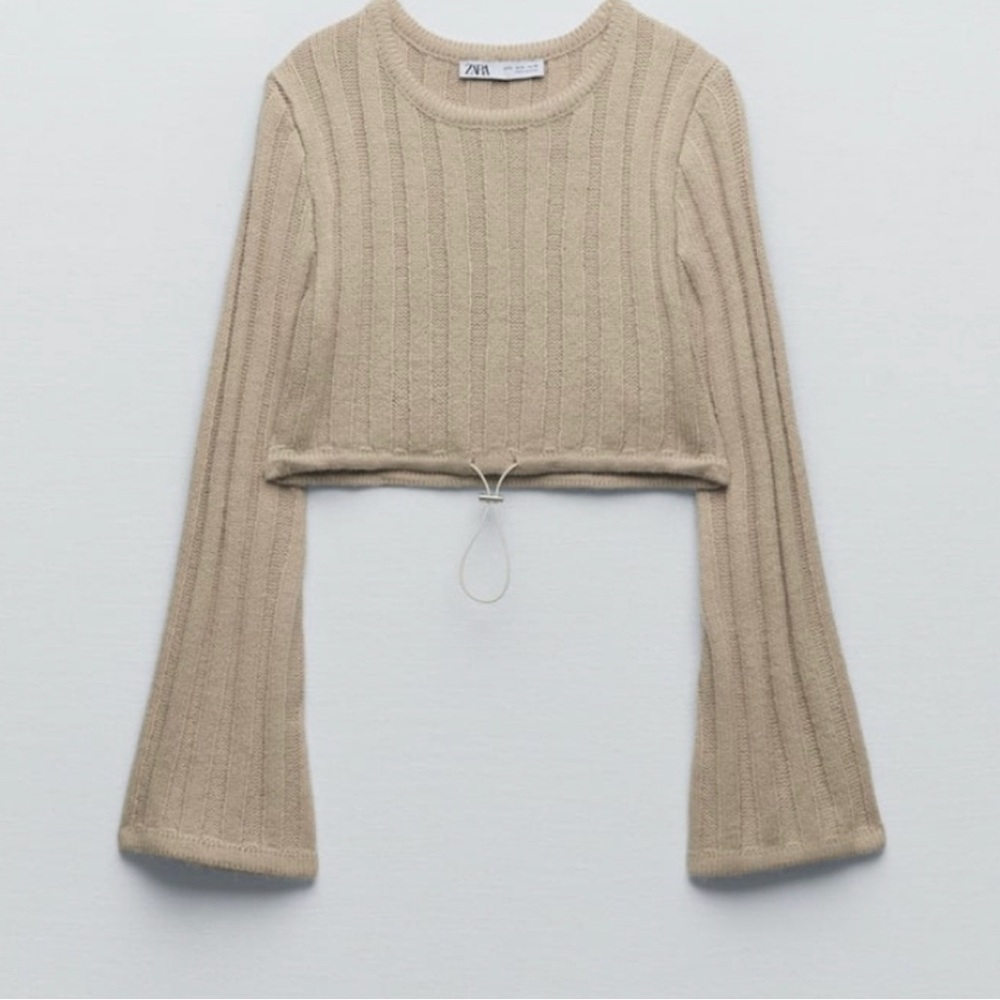Zara Cropped Drawstring Sweater